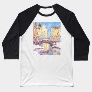 Winter in Central Park. New York Baseball T-Shirt